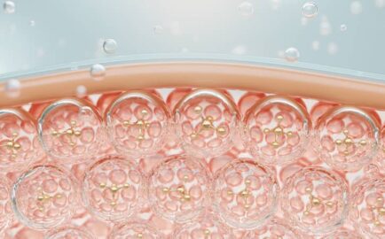 Illustration showing changes in skin quality and hydration over time